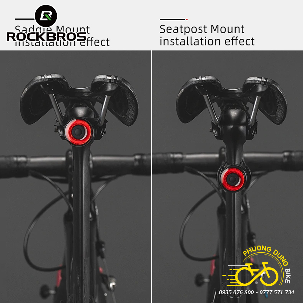 Đèn hậu xe đạp ROCKBROS SAMURAI Q3 phanh thông minh