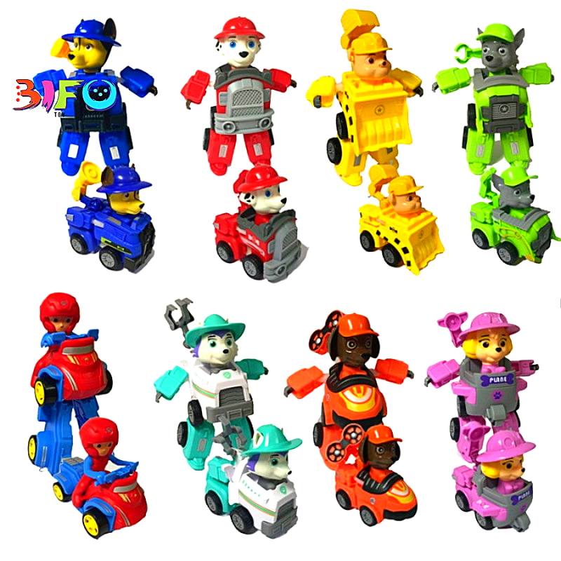 Bộ 8 đồ chơi biến hình biệt đội xe những chú chó cứu hộ Paw Patrol biến