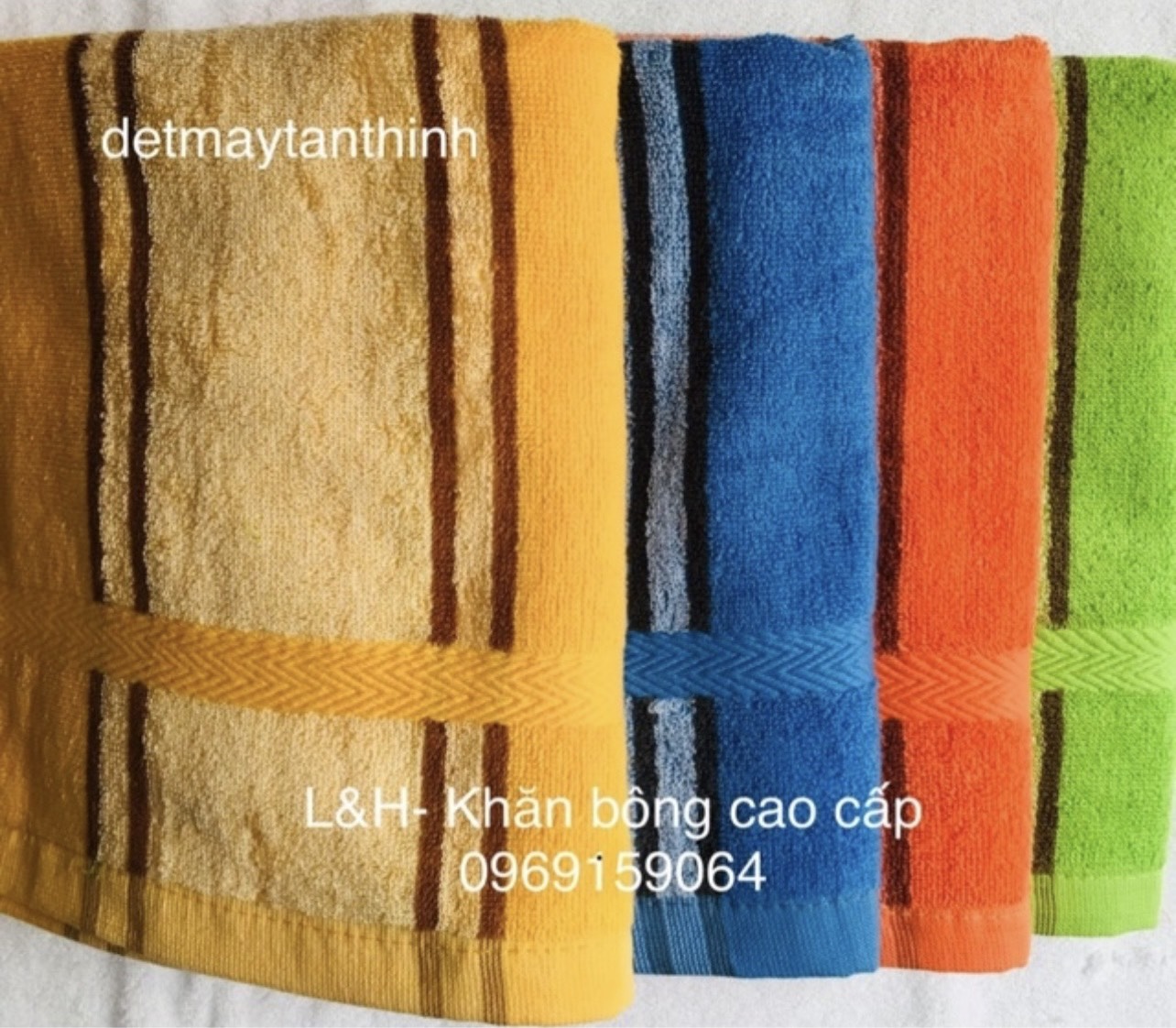 Combo 3 Khăn tắm cotton kẻ sọc Tân Thịnh, KT 50x100cm
