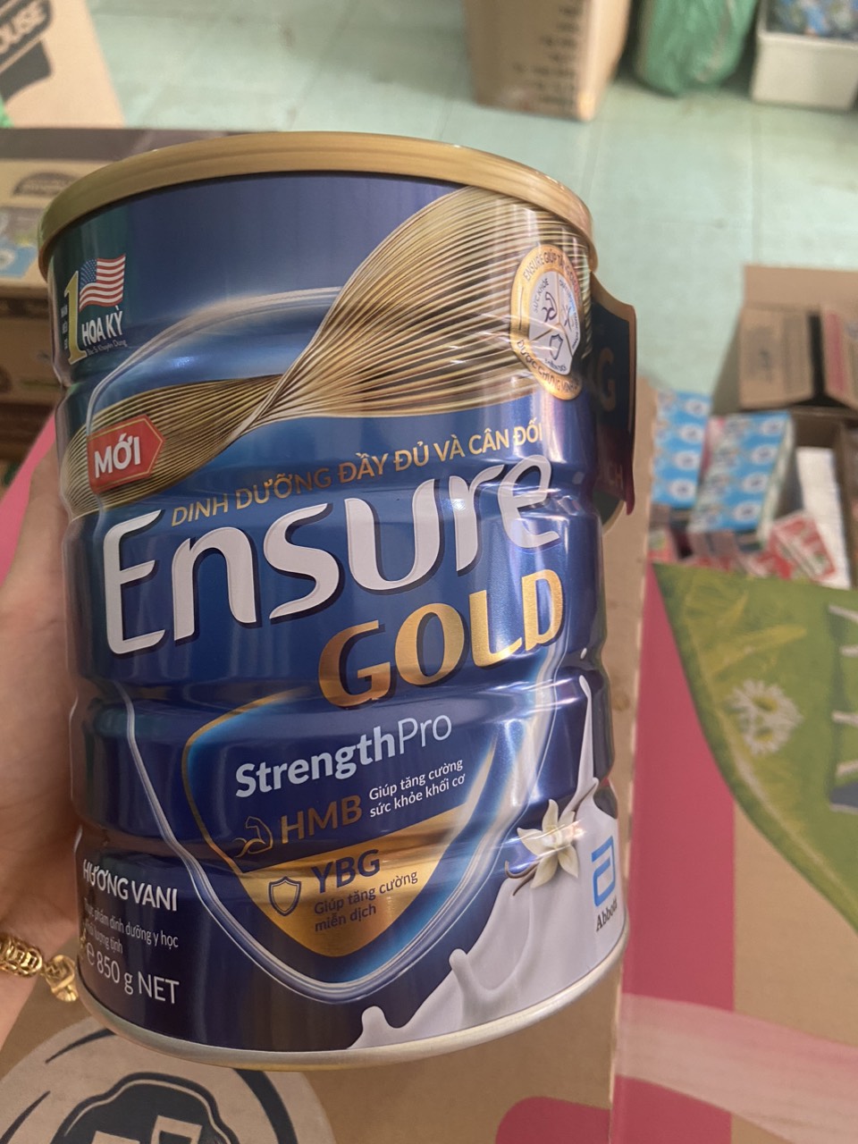 Sữa bột Ensure Gold HMB Hương Vani Lon 800g - HSD Mới