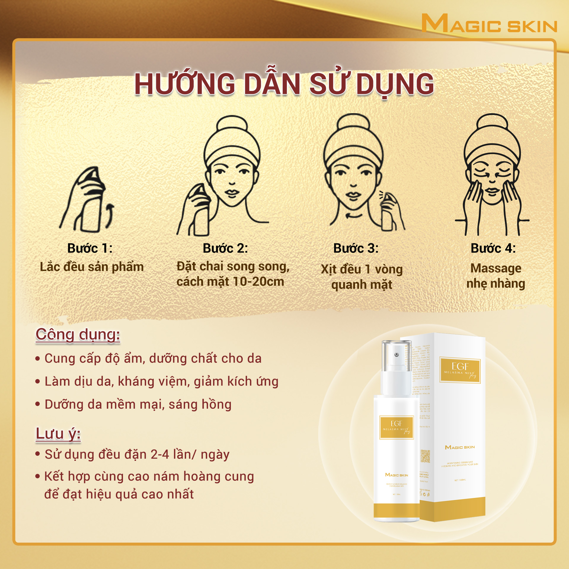 Xịt khoáng Nám Melasma Magic Skin