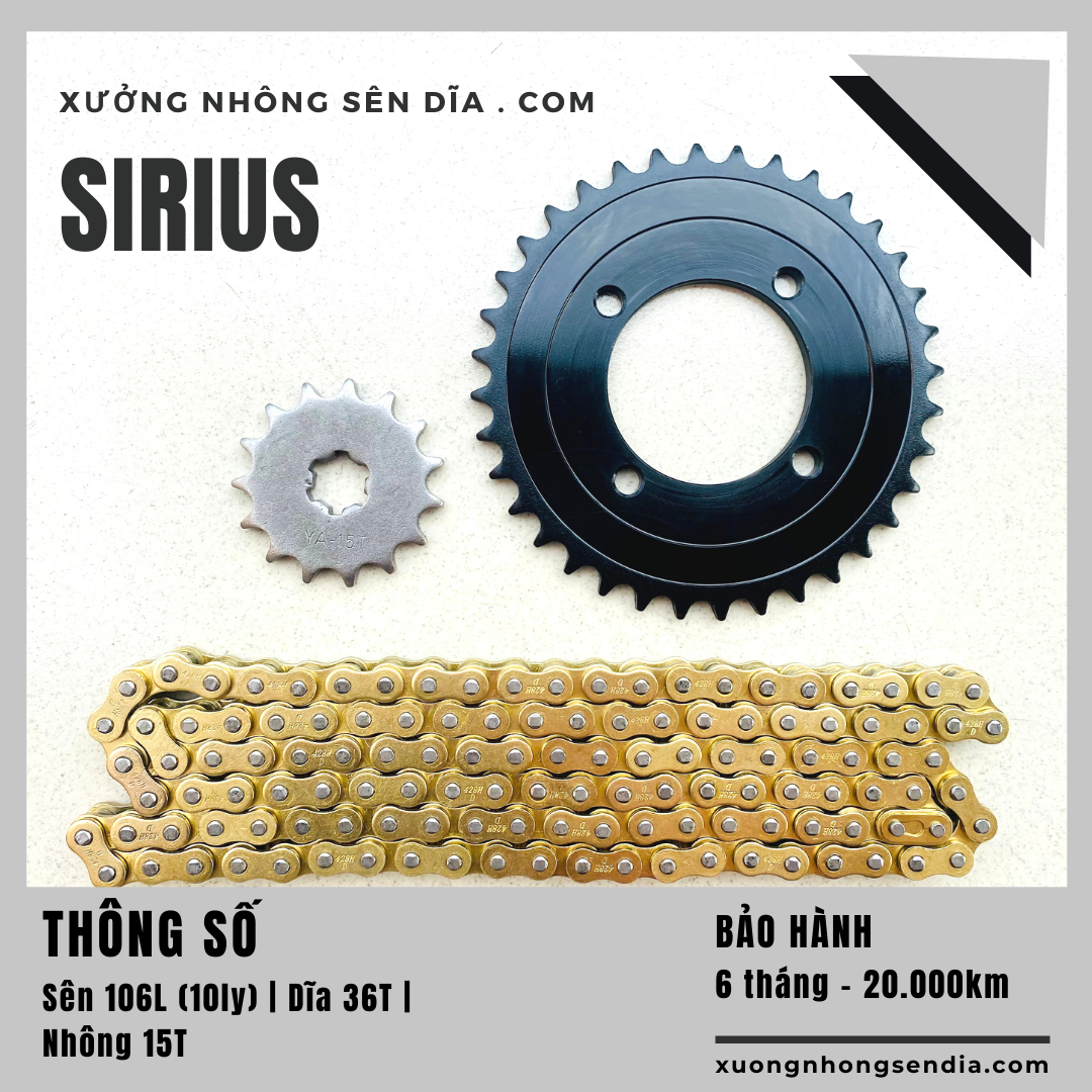 [FreeshipMAX] [HCM]NHÔNG SÊN DĨA SIRIUS XĂNG CƠ VÀNG