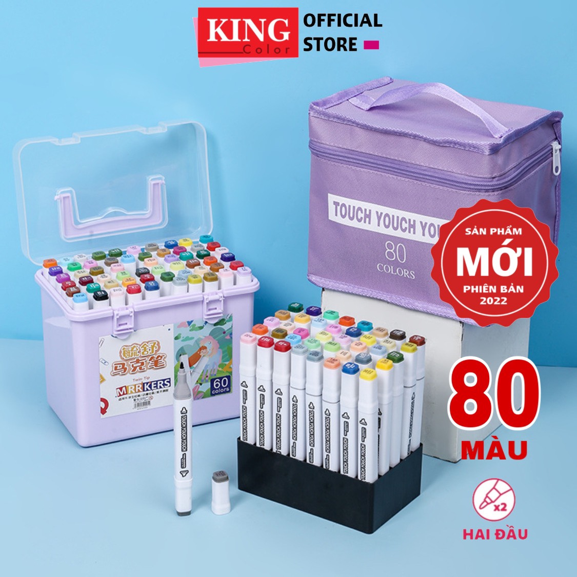 Bút màu dạ Marker Touch hai đầu bút chuyên nghiệp kèm đế