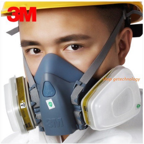 MẶT NẠ PHÒNG ĐỘC SILICON 3M7502 CHỐNG ĐỘC, PHUN SƠN KHÓI BỤI