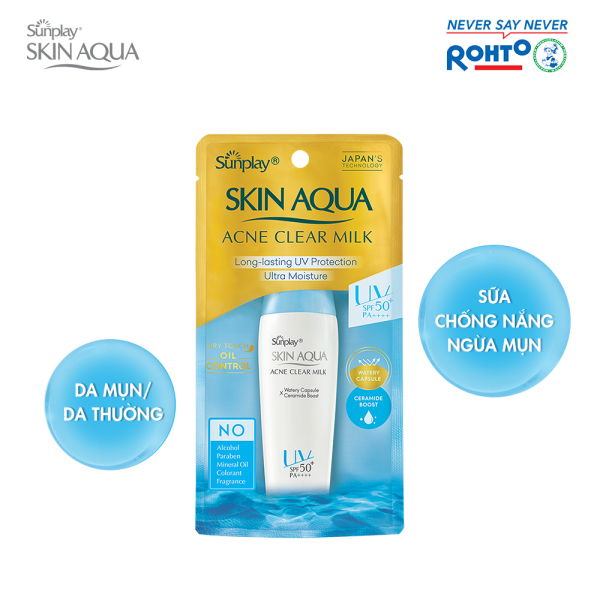 [CHÍNH HÃNG] Sữa chống nắng dưỡng da ngừa mụn Sunplay Skin Aqua Acne Clear SPF 50+ PA++++ 25g