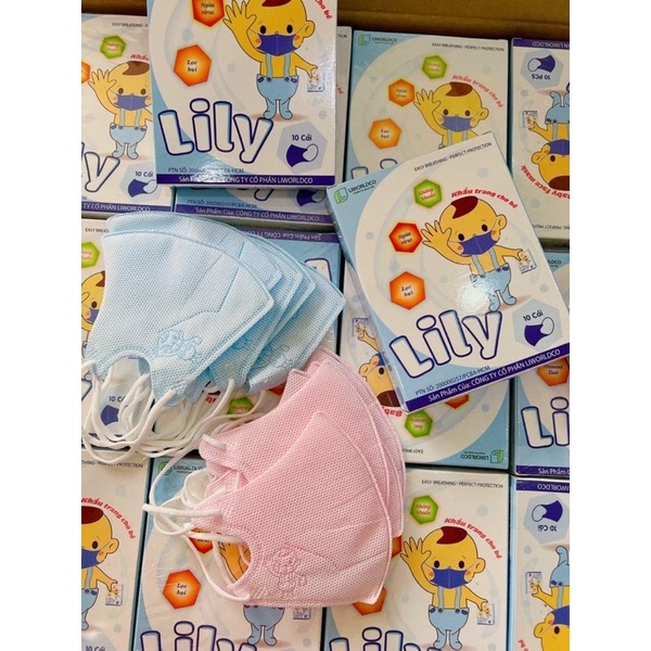 (HCM)Khẩu Trang Cho Bé Lily Hộp 10 Cái (mẫu mới)