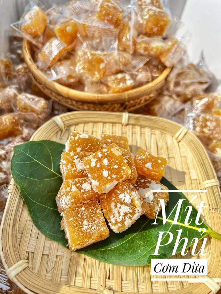 500G Mứt mít phủ cơm dừa non thơm ngon - mứt tết - bánh kẹo tết