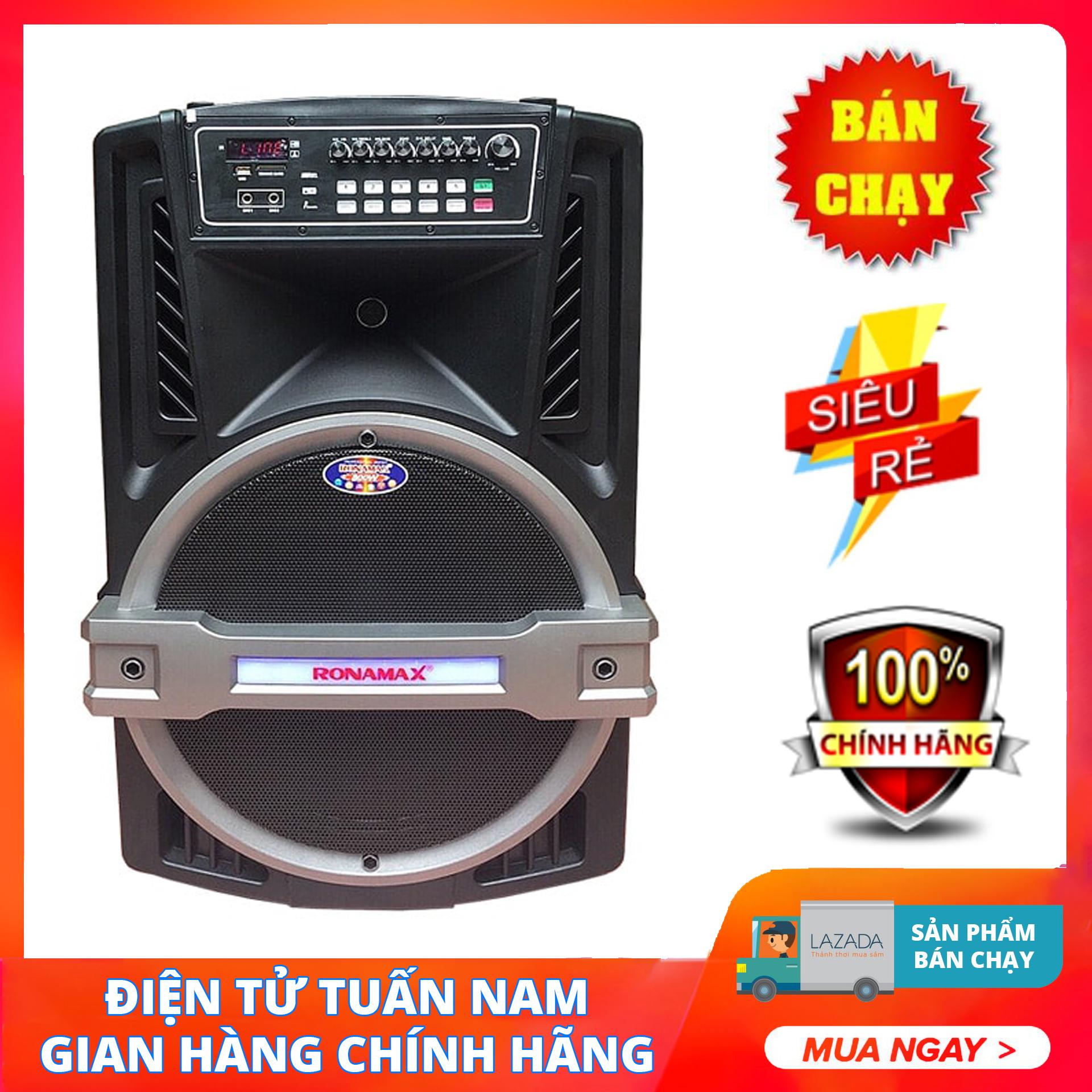 [HCM][Trả góp 0%]Loa Kéo Bluetooth Ronamax K18 (6 Tấc) + Tặng Usb 8Gb (Đen)