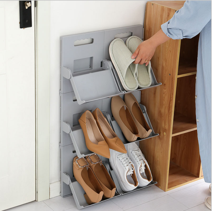 Giá để giày DÁN TƯỜNG gấp gọn thông minh, kệ để giày dép đa năng tiết tiệm diện tích