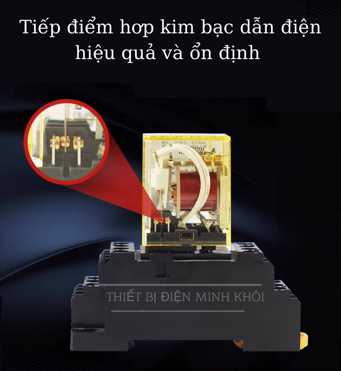 rơ le trung gian IDEC 220V, 24VDC,12VDC kèm đế