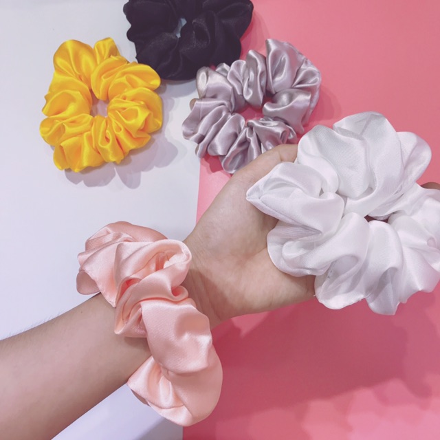 [HCM]Cột tóc vải phi lụa siêu to  cực nhún scrunchies