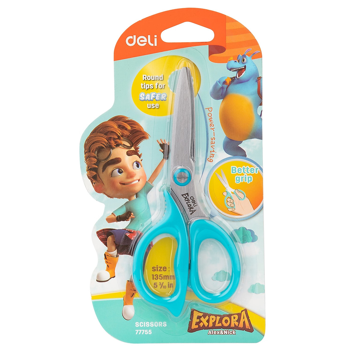(1 Cây) Kéo học sinh Deli 135mm - Explora - E77755