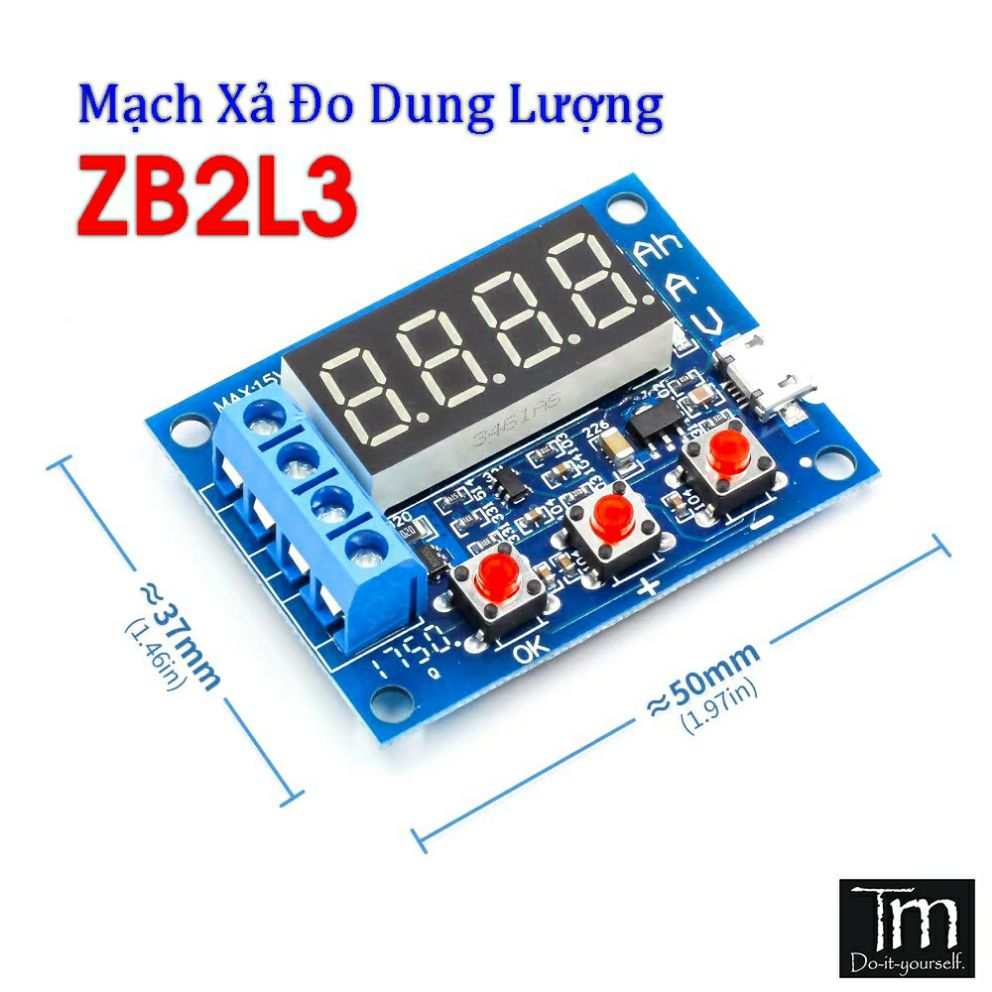 Mạch đo dung lượng pin Li-ion ZB2L3 kèm 2 trở sứ