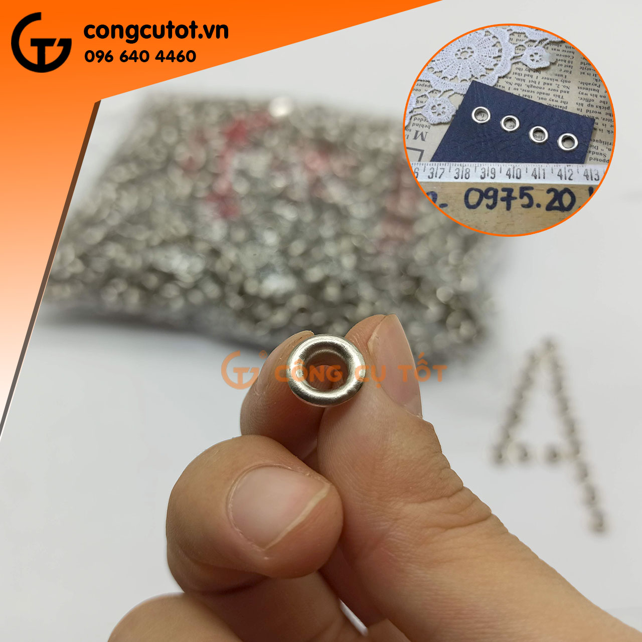 1Kg khoen ore sắt 4mm ( mắt cáo)