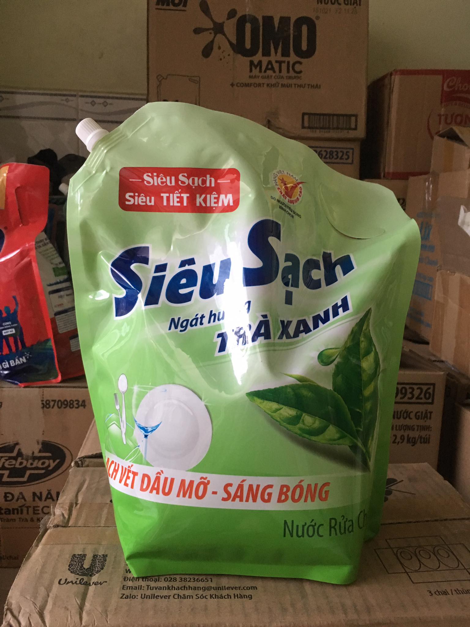 Nước rửa chén Lix siêu sạch Trà xanh 3.5kg(túi)