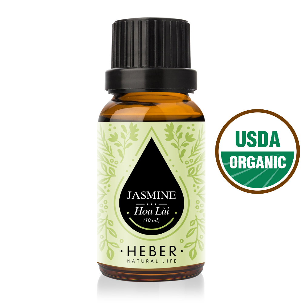 Tinh Dầu Hoa Lài (Nhài) Jasmine Essential Oil Heber Natural Life, 100% Thiên Nhiên Nguyên Chất, Cao Cấp Nhập Khẩu, Xông Thơm Phòng