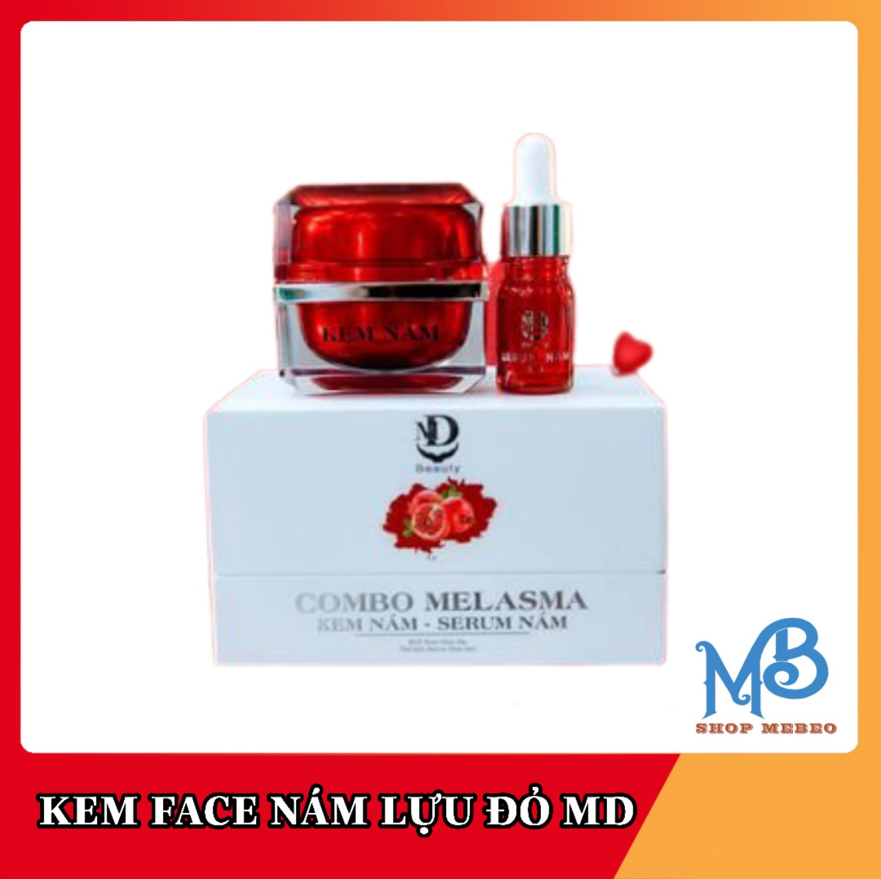 Kem Nám Lựu Đỏ MD BEAUTY- Loại Bỏ Nám Tàn Nhang- Dưỡng Trắng Da (Kèm Quà Tặng)