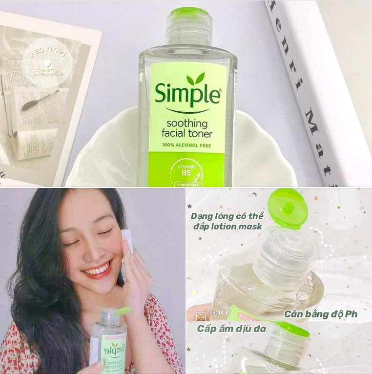 [CHÍNH HÃNG] Nước Hoa Hồng Toner Simple 200ml - Mẫu Mới