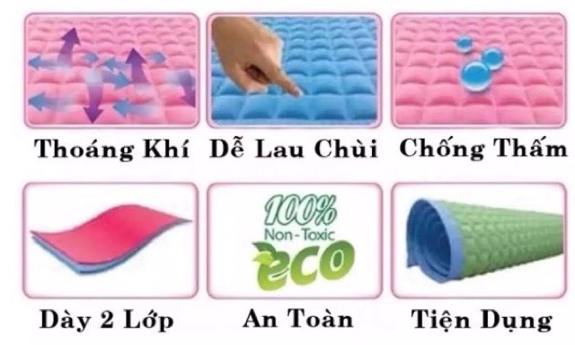 [HCM]NỆM CAO SU THOÁNG MÁT CHO BÉ NHẬP KHẨU MALAYSIA (nệm cho bé nệm sơ sinh nệm nước thoáng mát)