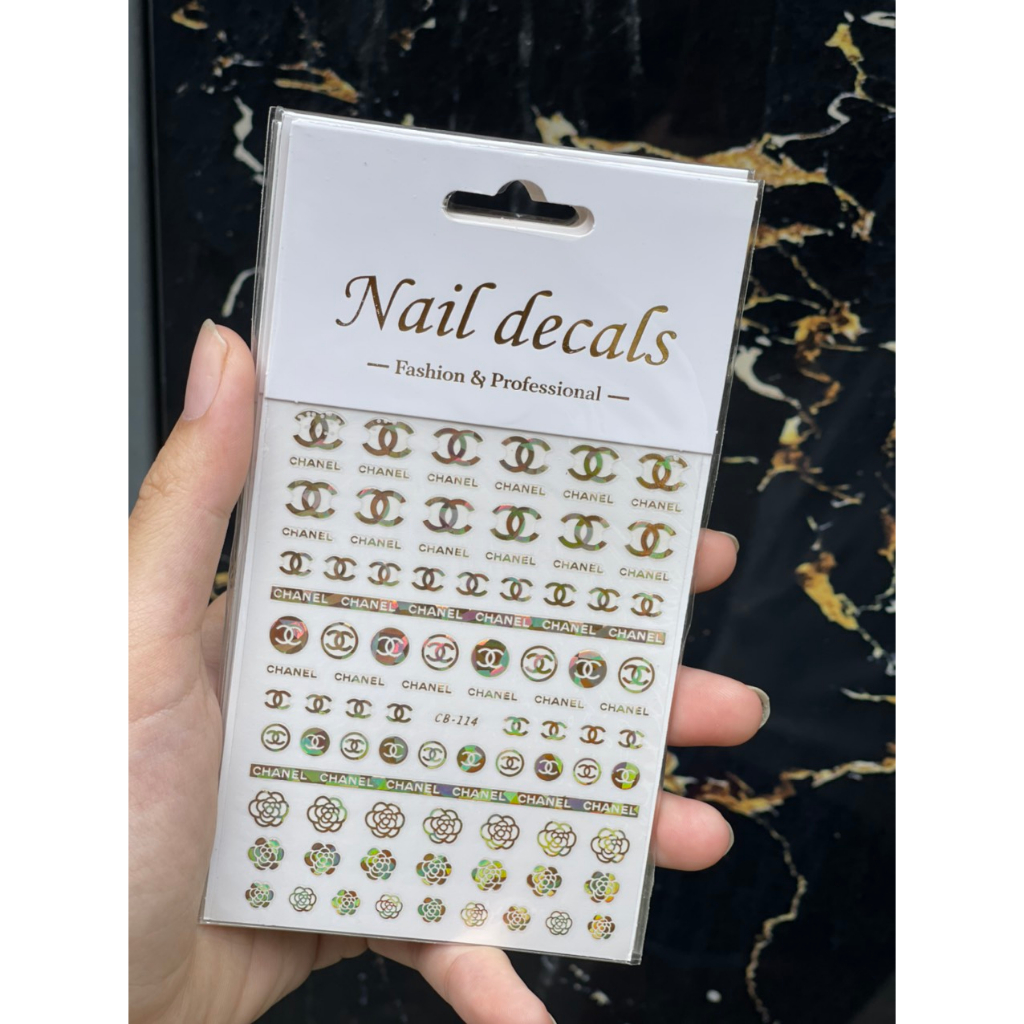 Miếng Dán Trang Trí Móng Tay Họa Tiết 4D In Nổi