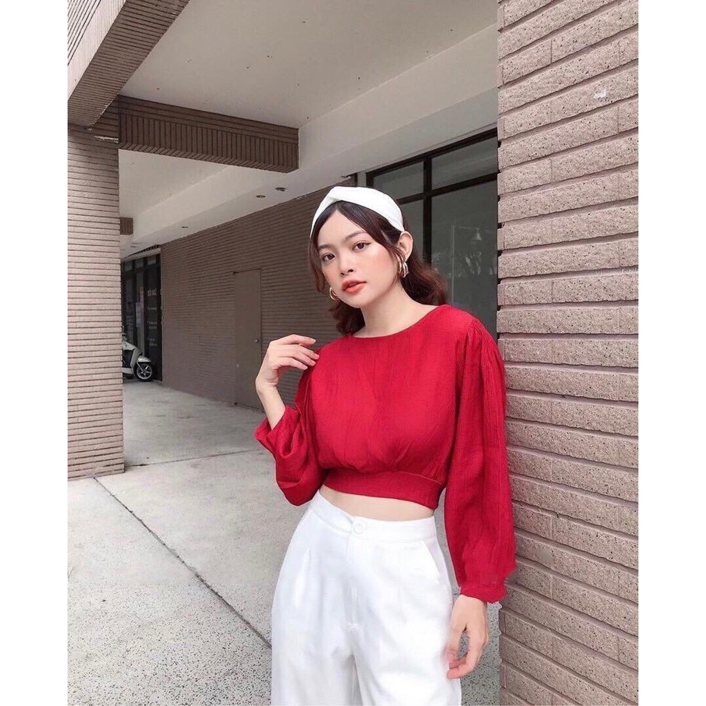 Áo Voan Tay Phồng Thắt Nơ Sau Duyên Dáng TTSLA0014( TTS0741)