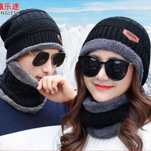 Set mũ len kèm khăn ống Nam, Nữ ấm áp