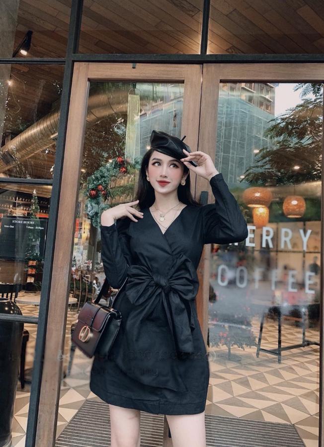 Đầm nữ suông thắt nơ thời trang sgr đ92