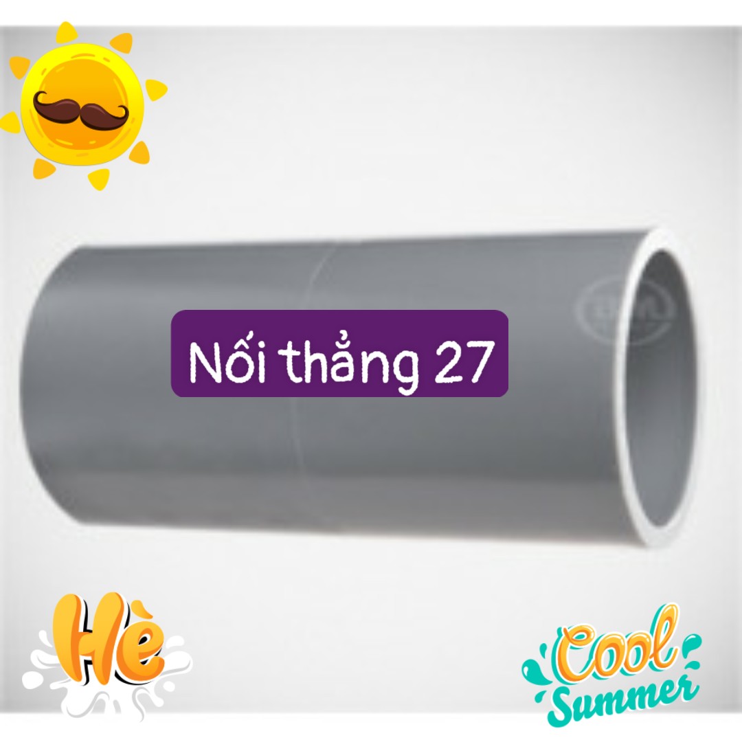 Nối Thẳng Nhựa PVC- Bình Minh Phi 21mm, 27mm, 34mm, 42mm,49mm,60mm- Đơn giá / 1 cái
