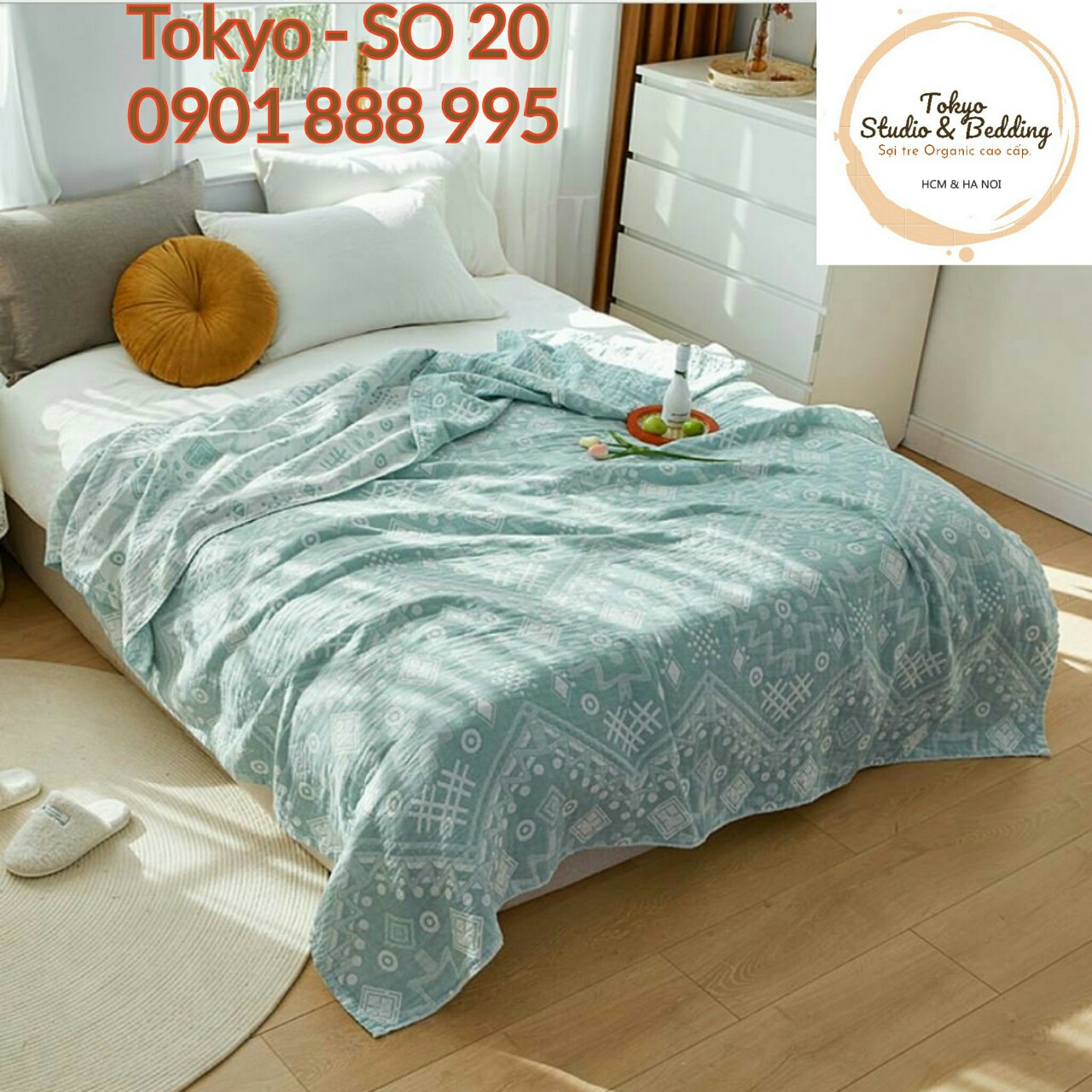(7)TH Chăn Xô Organic Cotton Dòng Phổ thông/Basic 3 lớp