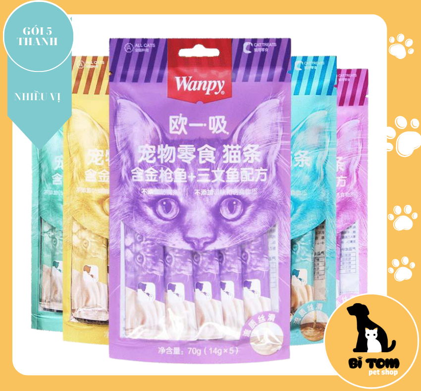 Súp thưởng cho Mèo Wanpy gói 5 thanh (14gx5)