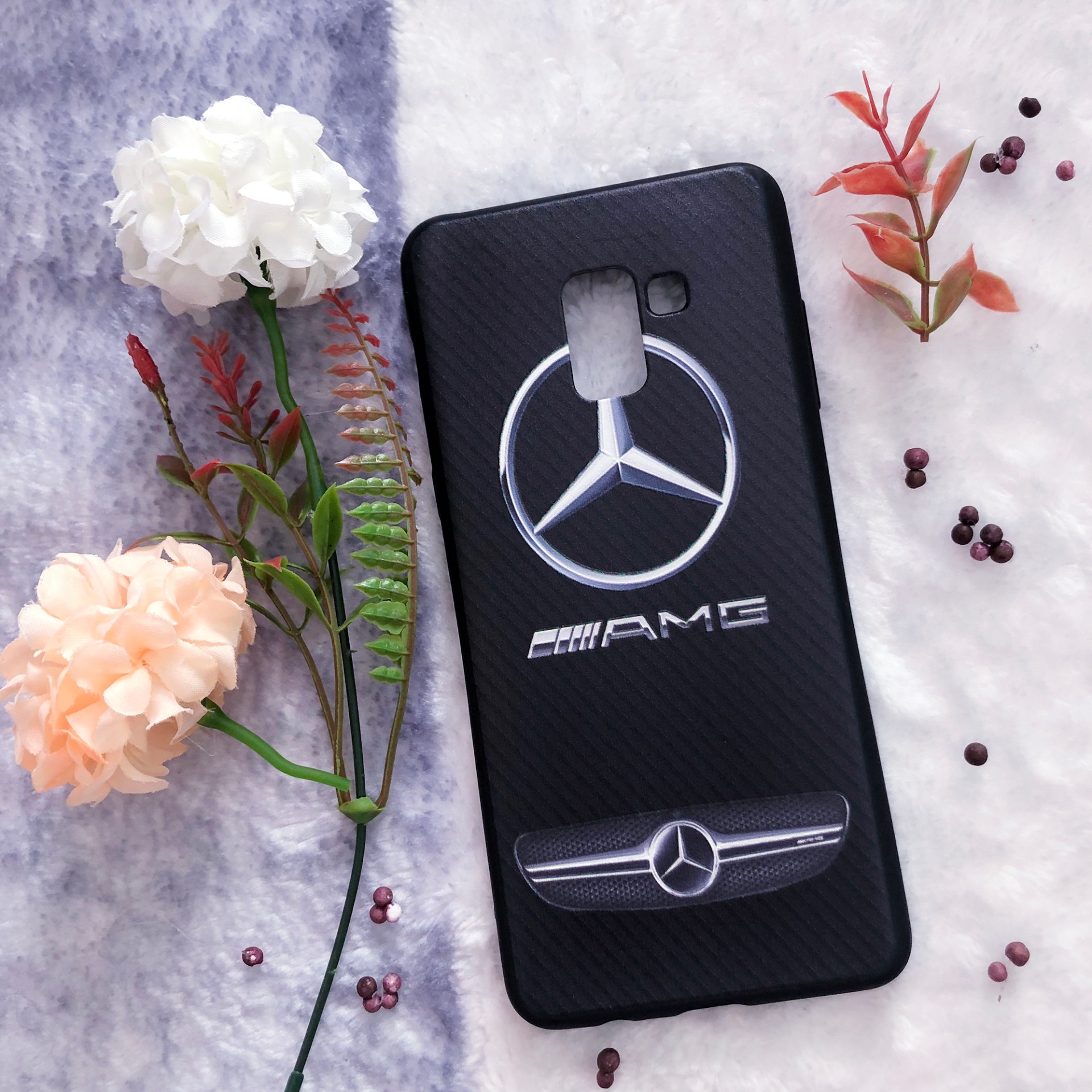 [Nhiều Mẫu] Ốp lưng dẻo Samsung A8 Plus (Thân đen - in hình siêu cute)