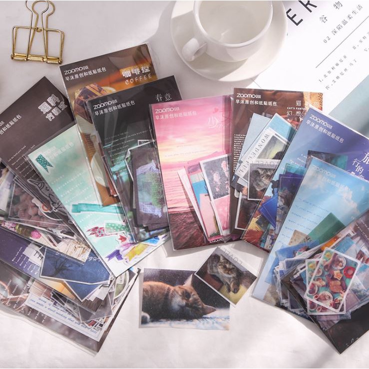 Hình dán trang tí sticker zaomo card bộ 40 miếng