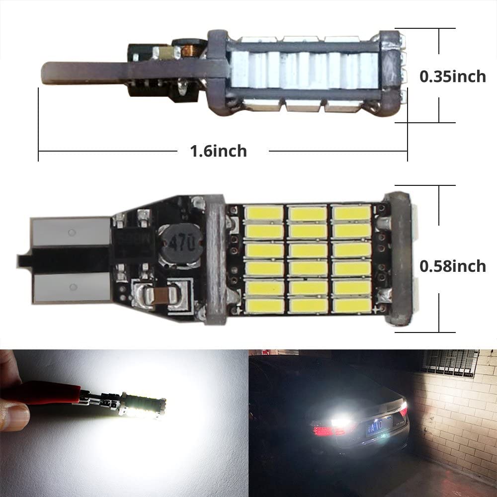 Đèn Led Chân T15 921 912 W16W - 45 SMD 4014 Báo Rẽ, Xi Nhan, Đèn Lùi Cho Ô Tô, Xe Máy