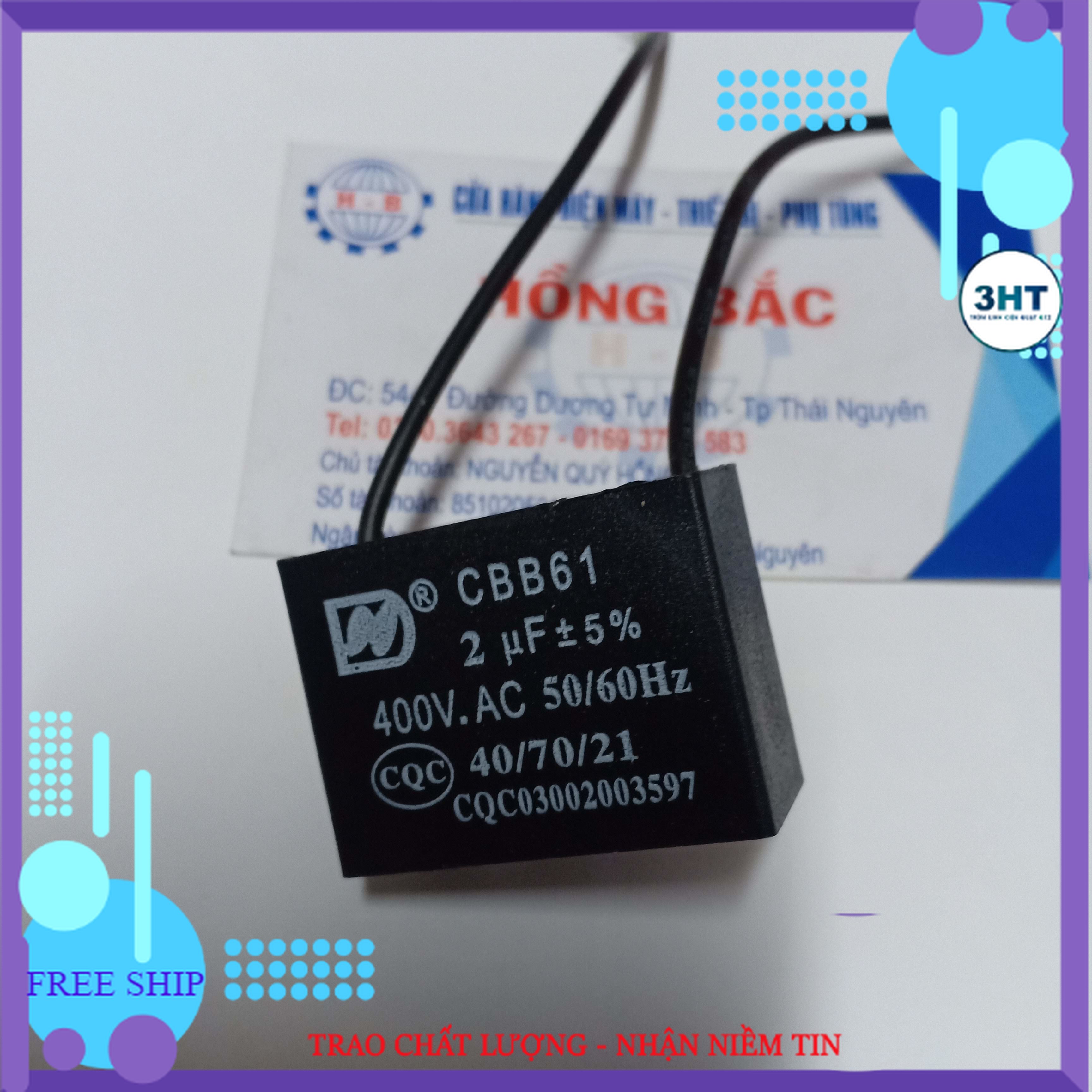 10 tụ điện 2 MF 400VAC - Tụ quạt điện