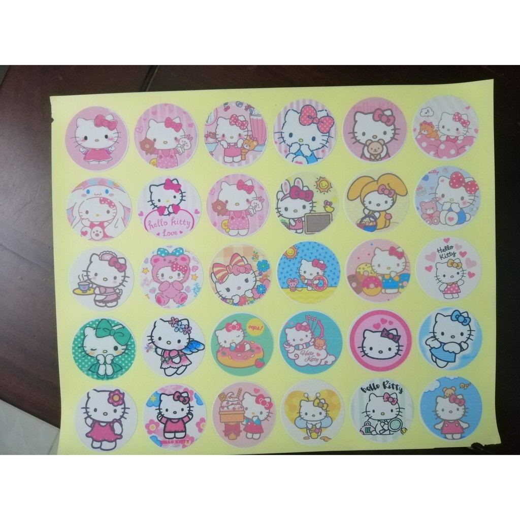 30 miếng dán stickers hình HELLO KITTY