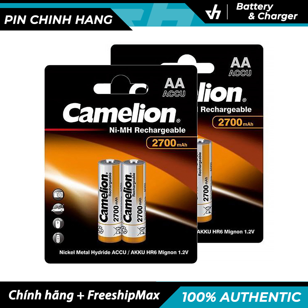 Bộ 4 pin sạc AA Camelion 2700mAh (Chất lượng cao)