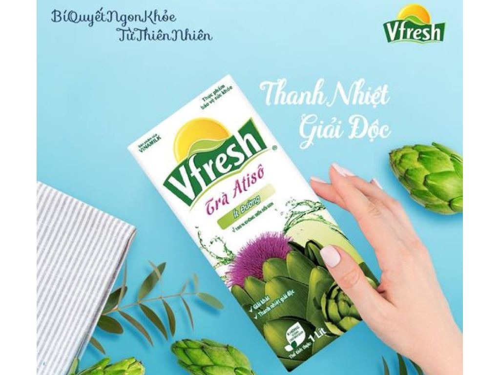 [COMBO 4 HỘP] Vinamilk Vfresh Trà Atiso Ít Đường 1L