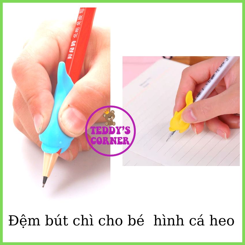 Túi Đệm Bút Hình Cá Heo Cho Bé, Màu Sắc Dễ Thương, Giúp Bé Tập Cầm Bút Chì Viết 1 Cách Dễ Dàng, Thành Thạo.