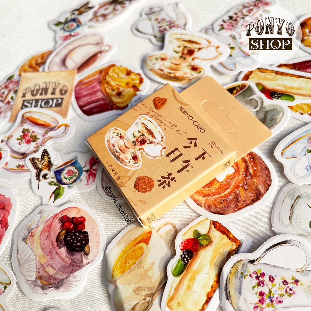 ☕️ Hộp 46 sticker nhãn dán Break Time (Love Coffee) trang trí Scrapbook