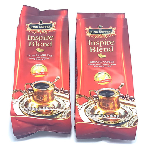 Combo 2 gói Cà phê rang xay Inspire Blend King Coffee( Bịch 500gam)