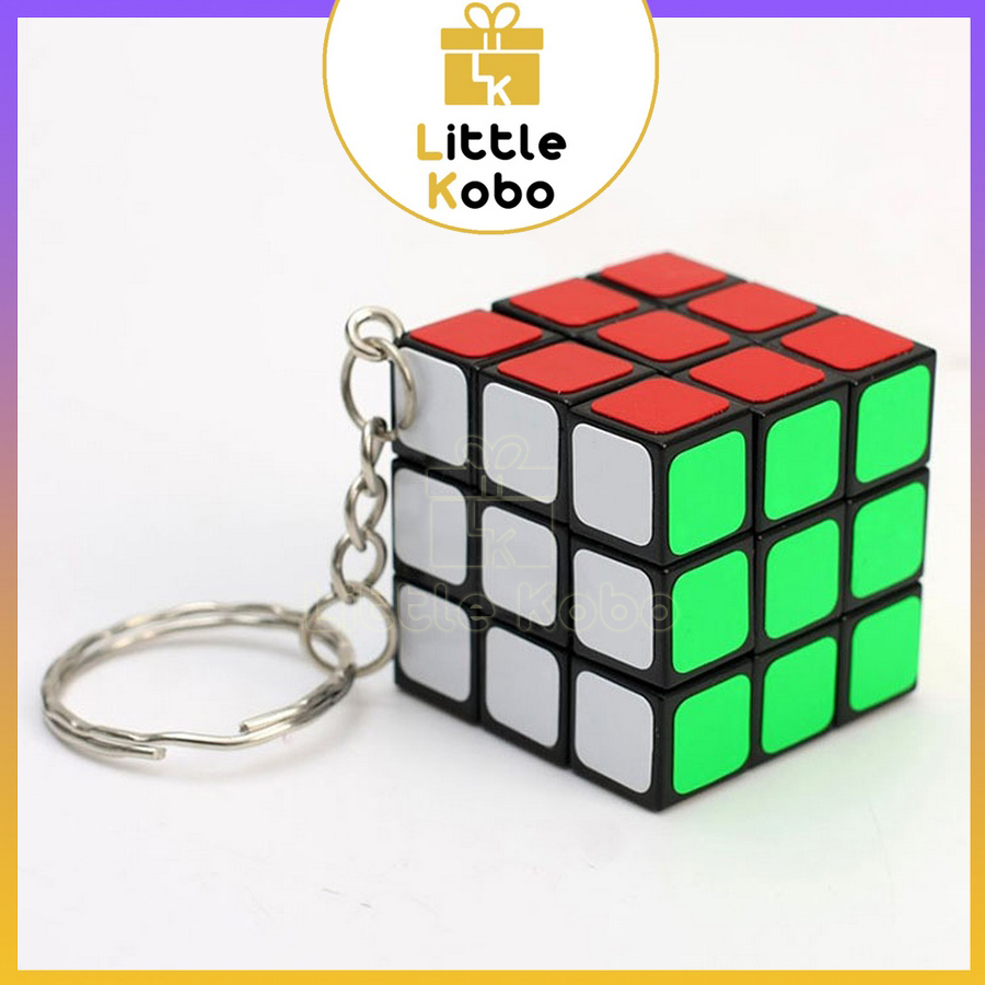 Rubik 3x3 mini 3cm kèm móc khóa xoay được khối lập phương rubic 3 tầng - đồ chơi trẻ em