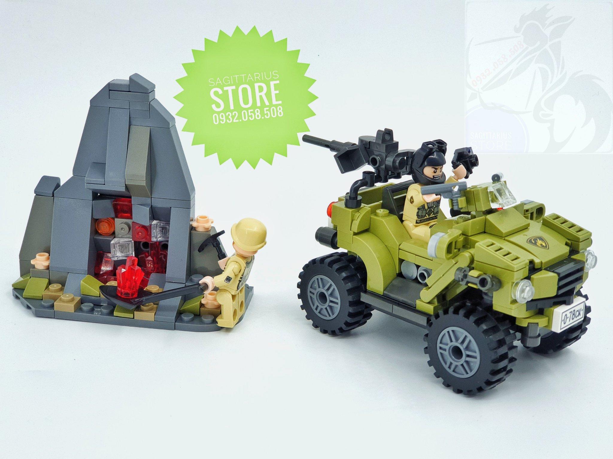 [HCM]Bộ Lego Lắp Ráp Xe Jeep Quân Sự ( 347 Mảnh )