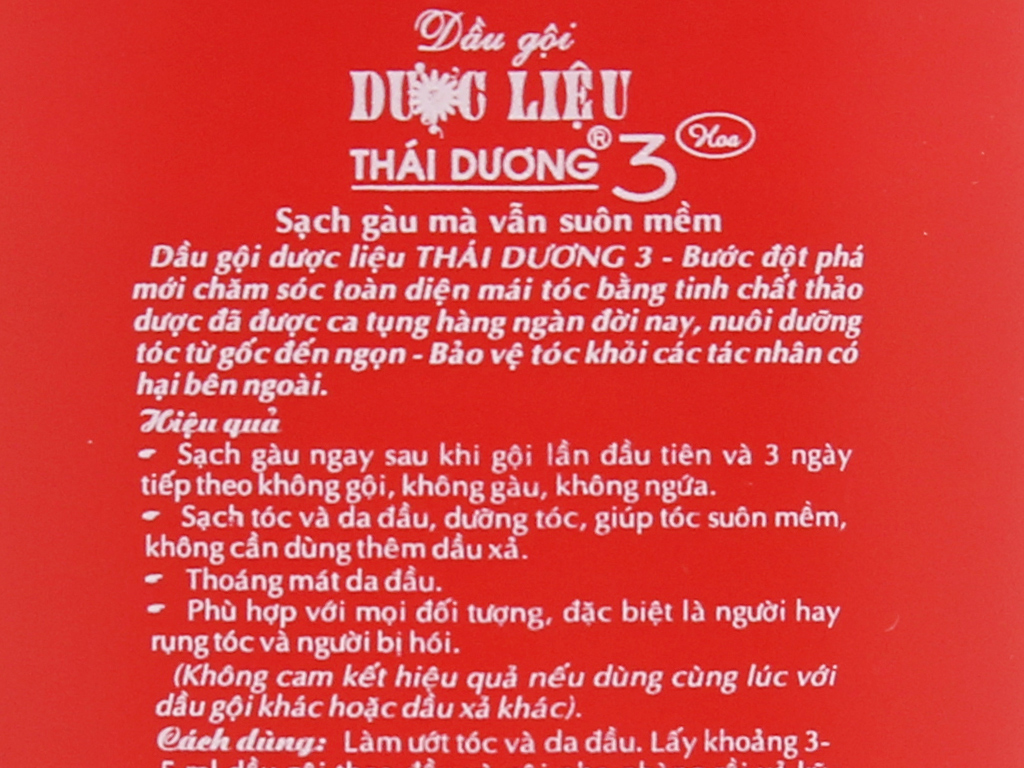 DẦU GỘI THÁI DƯƠNG 3