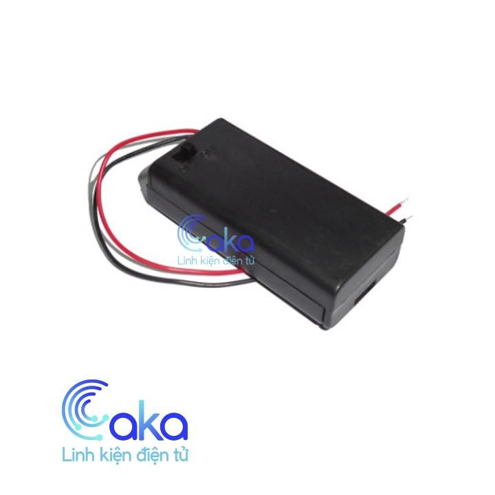 Hộp đế Pin AA 3 Pin có nắp và công tắc