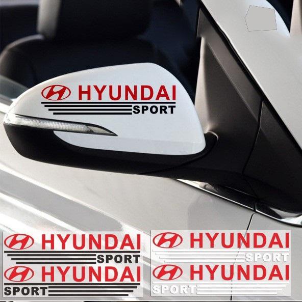 Bộ 2 Decal dán gương chiếu hậu cho ô tô (Hyundai) - Tem dán gương chiếu hậu