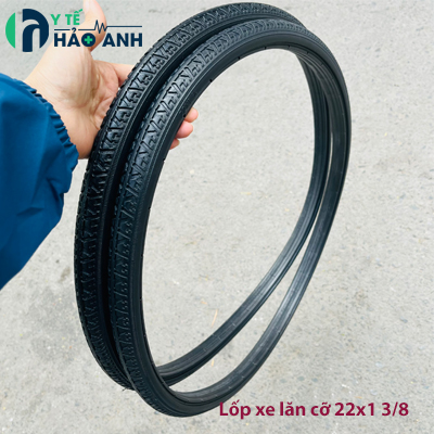 Lốp xe lăn cỡ 22x1 3/8 lốp đặc không săm (1 đôi)