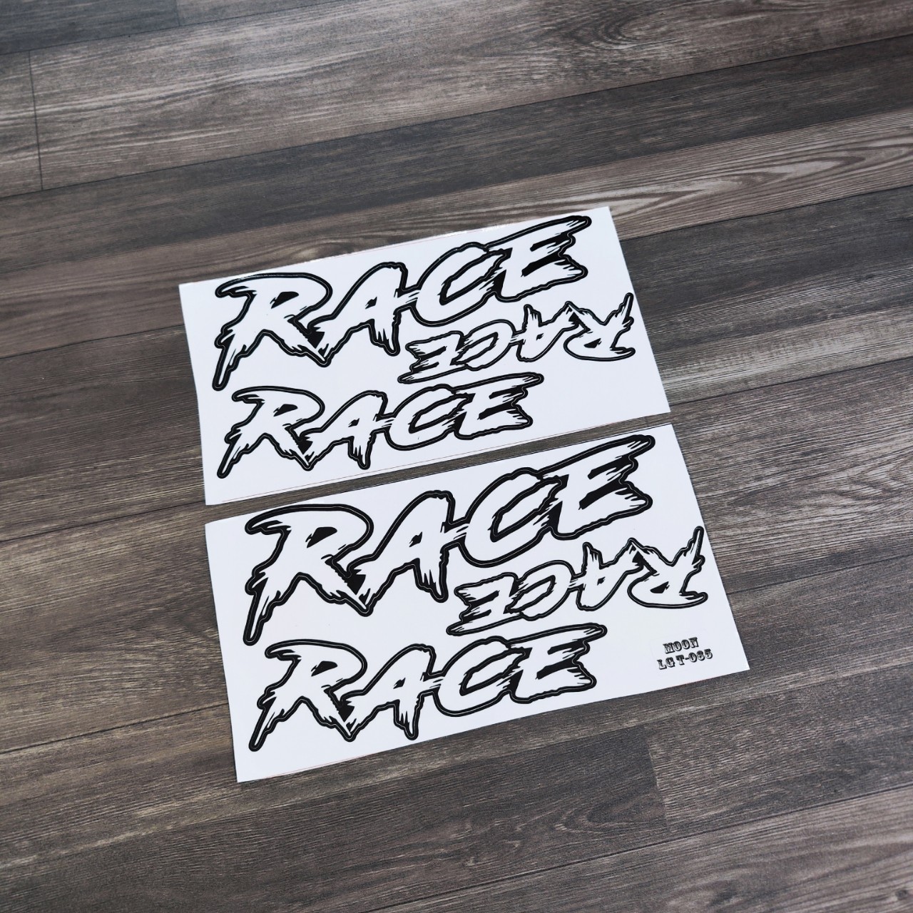 Bộ 06 sticker tem chữ race độ dán trang trí xe máy