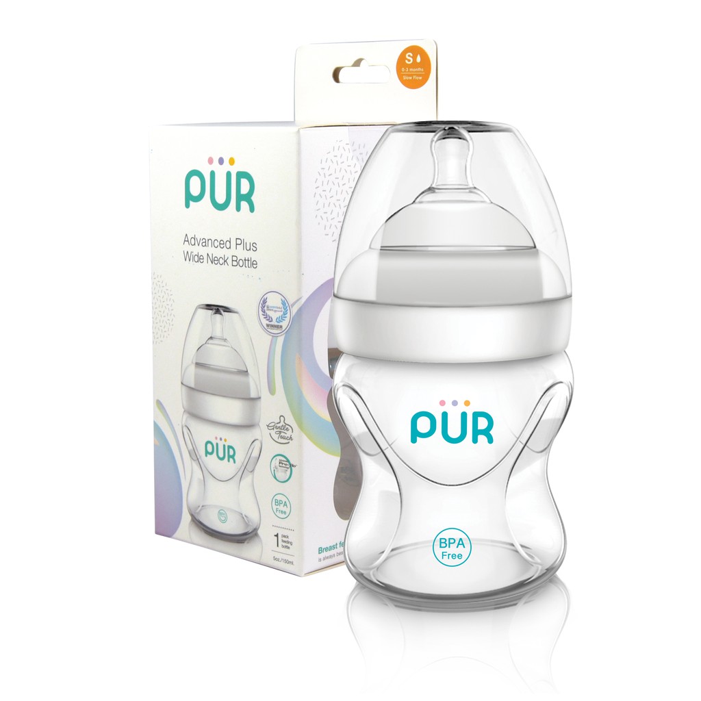Bình sữa cổ rộng Pur Advanced Plus 150ml/250ml