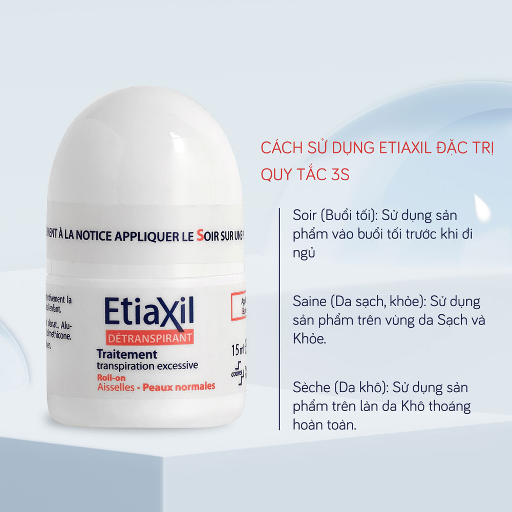 EtiaXil - Lăn Khử Mùi Detranspirant Traitement Roll-On Peaux Normales - Màu Đỏ (Dành Cho Da Thường) 15ml