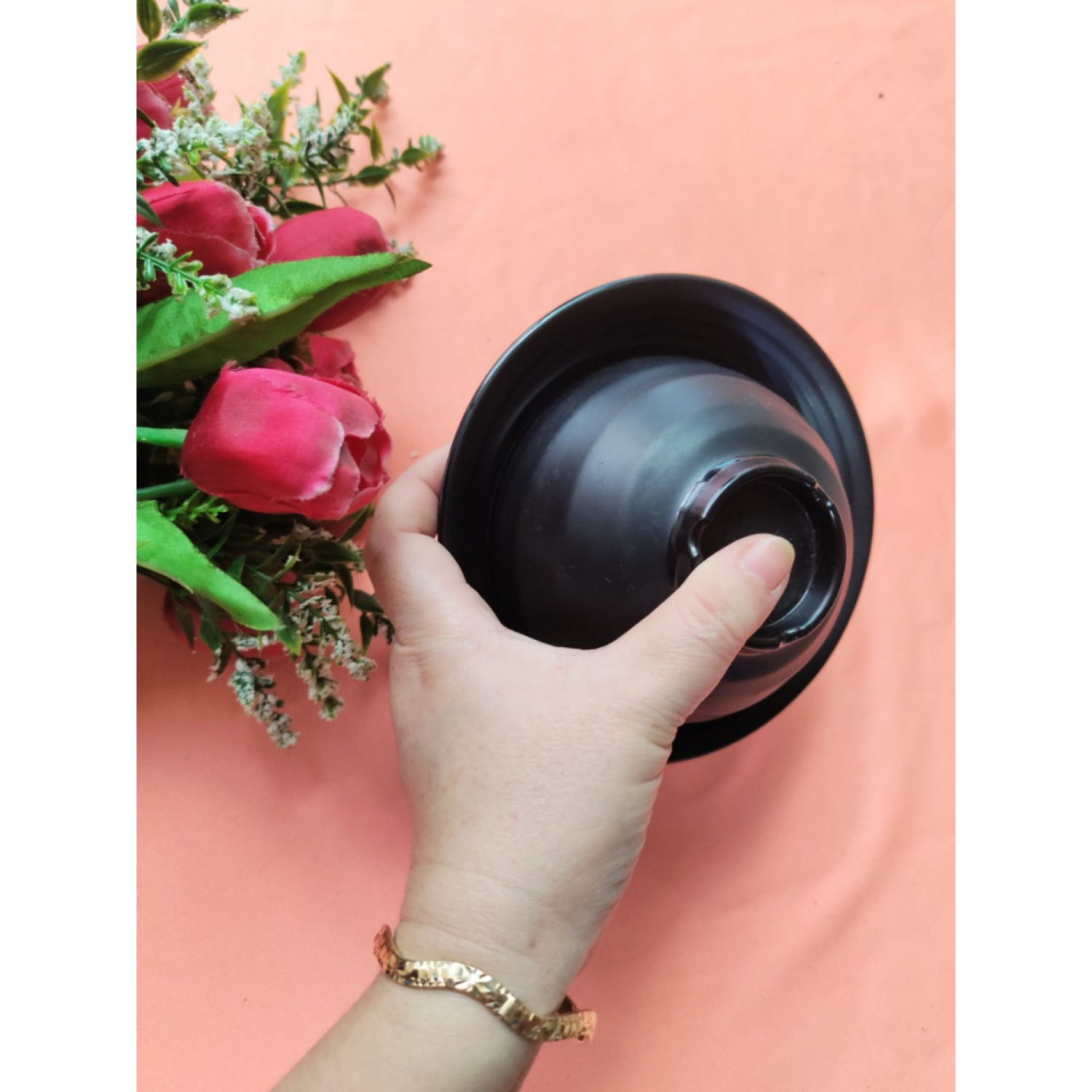 Chén Cơm Nhựa Melamine Nhám Đen CO 15N : Ø 11.4 x 5.8 cm